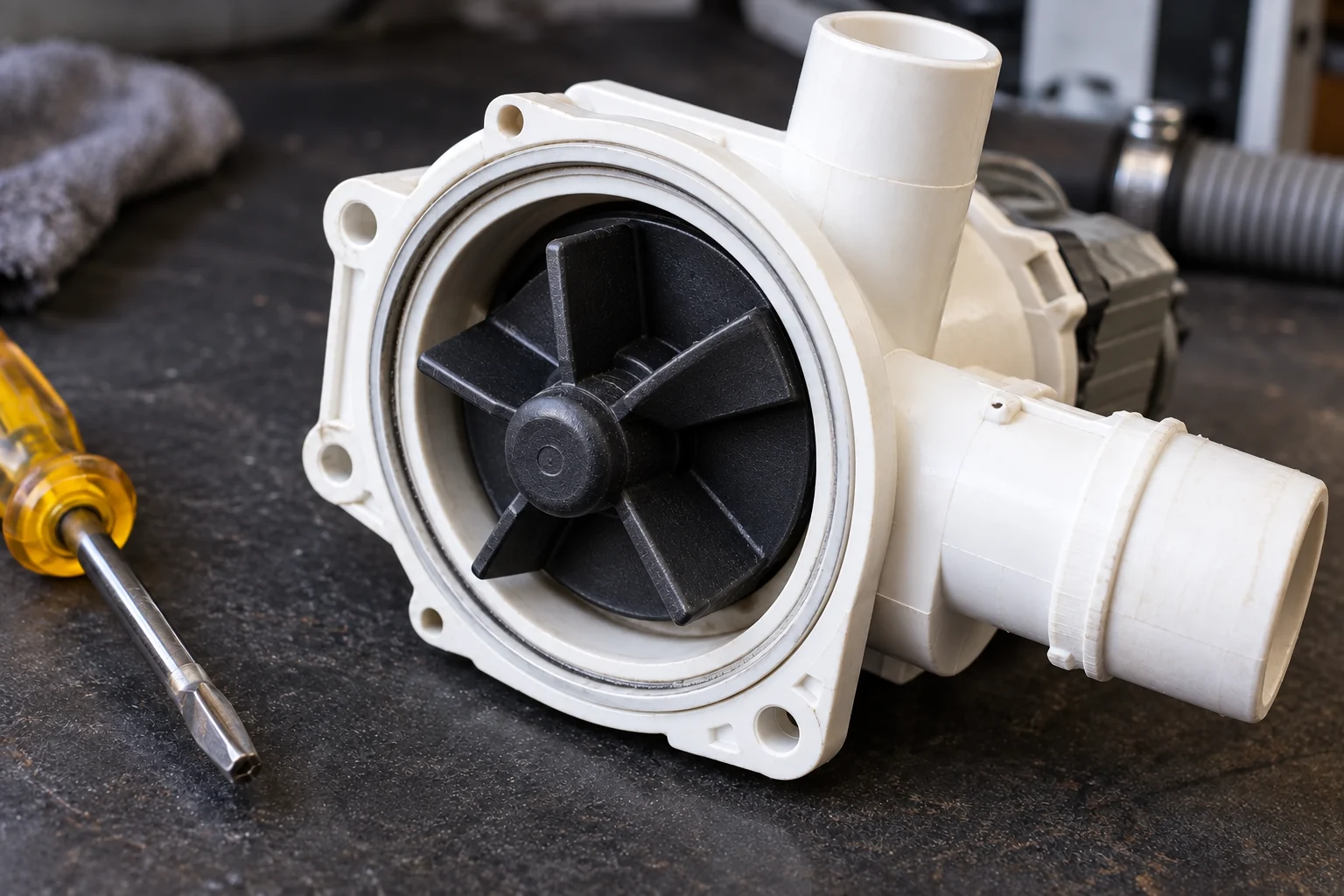 Clean pump with an intact impeller