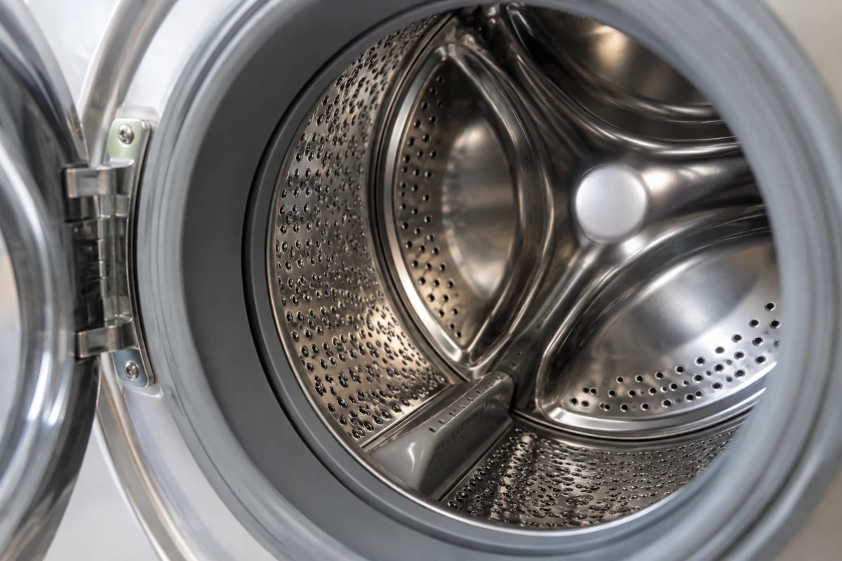 Close detail of a washer drum